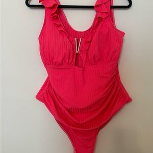 Pink Ruffled One-Piece Swimsuit